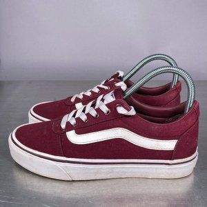 Vans Old Skool Ward 500714 Burgundy Canvas Casual Shoes Sneakers Womens Size 7.5